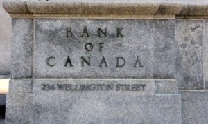 Close-up of Bank of Canada building in Ottawa